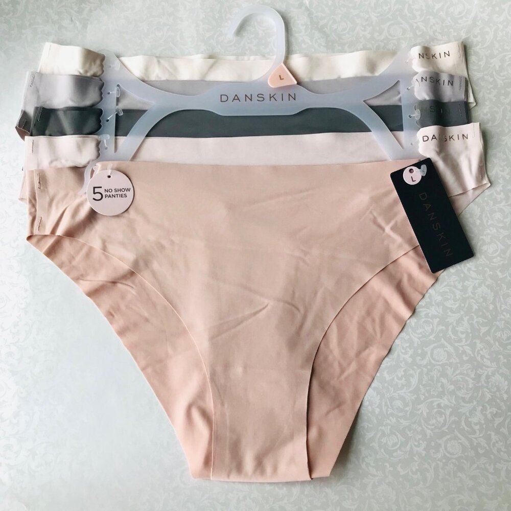 Danskin Intimates  No Show Panties  5 set  Size : L